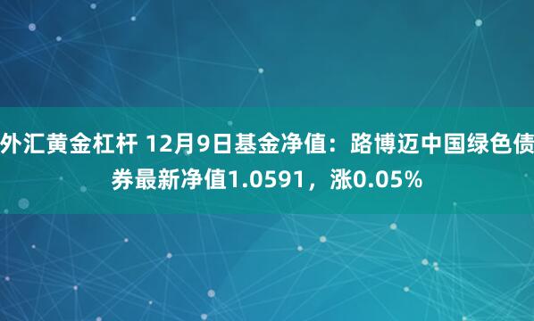 外汇黄金杠杆 12月9日基金净值：路博迈中国绿色债券最新净值1.0591，涨0.05%