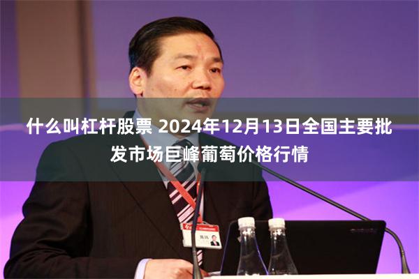 什么叫杠杆股票 2024年12月13日全国主要批发市场巨峰葡萄价格行情