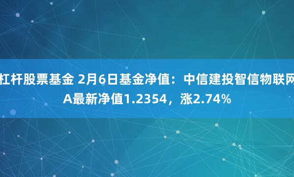 杠杆股票基金 2月6日基金净值：中信建投智信物联网A最新净值1.2354，涨2.74%