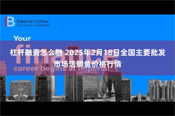 杠杆融资怎么融 2025年2月18日全国主要批发市场活鲫鱼价格行情