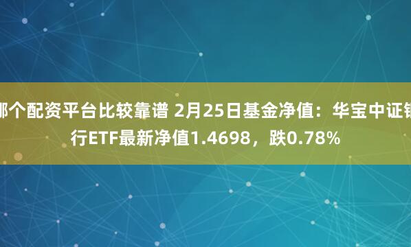 哪个配资平台比较靠谱 2月25日基金净值：华宝中证银行ETF最新净值1.4698，跌0.78%